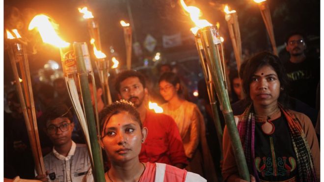 আবরার হত্যার প্রতিবাদে মশাল মিছিল